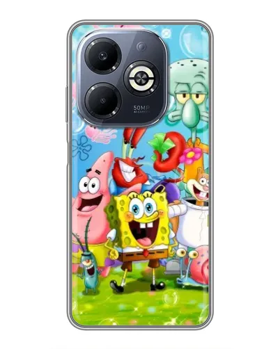 Чехол для Infinix Smart 8 Plus с картинкой «Губка Боб и друзья» Чехол для Infinix Smart 8 Plus с картинкой «Губка Боб и друзья»