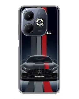 Чохол для Infinix Smart 8 Plus з картинкою «Mercedes — білий карбон»