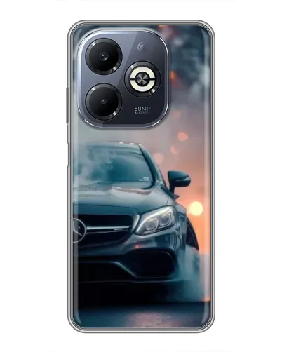 Чехол для Infinix Smart 8 Plus с картинкой «Mercedes — ночной город»