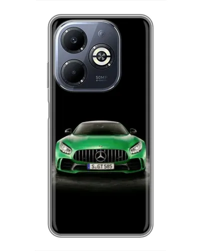 Чехол для Infinix Smart 8 Plus с картинкой «Mercedes — неоновый лого»