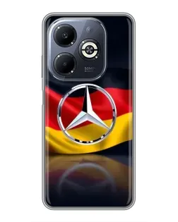 Чехол для Infinix Smart 8 Plus с картинкой «Mercedes — флаг Германии»