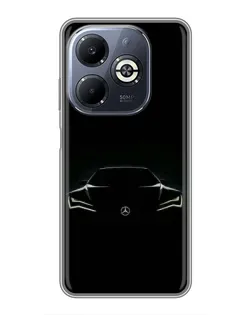 Чехол для Infinix Smart 8 Plus с картинкой «Mercedes — силуэт авто»