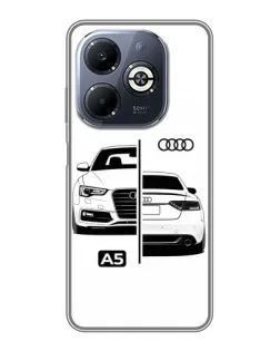 Чехол для Infinix Smart 8 Plus с картинкой «Audi — контрастный дизайн»