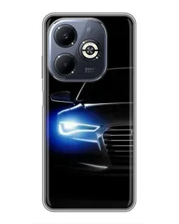 Чехол для Infinix Smart 8 Plus с картинкой «Неоновый взгляд Audi»