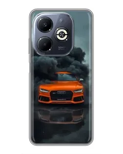 Чехол для Infinix Smart 8 Plus с картинкой «Audi в облаках дыма»