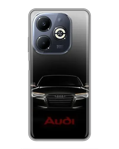 Чехол для Infinix Smart 8 Plus с картинкой «Audi — градиентный контур» Чехол для Infinix Smart 8 Plus с картинкой «Audi — градиентный контур»
