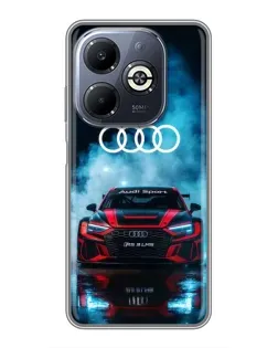 Чехол для Infinix Smart 8 Plus с картинкой «Audi Sport — неон»