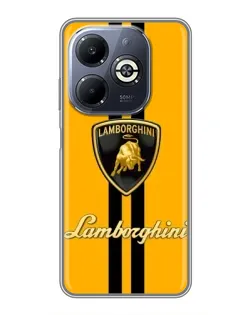Чохол для Infinix Smart 8 Plus з картинкою «Lamborghini Stripe жовтий»