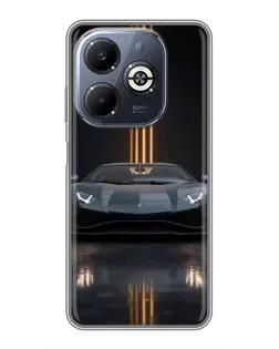 Чохол для Infinix Smart 8 Plus з картинкою «Lamborghini золоті лінії»
