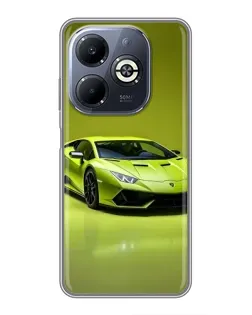 Чехол для Infinix Smart 8 Plus с картинкой «Салатовый Lamborghini Huracan»