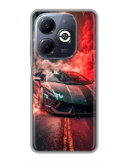 Чехол для Infinix Smart 8 Plus с картинкой «Lamborghini красный дым»