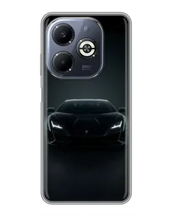 Чехол для Infinix Smart 8 Plus с картинкой «Черный Lamborghini Aventador»