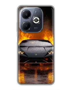 Чехол для Infinix Smart 8 Plus с картинкой «Lamborghini в огне»