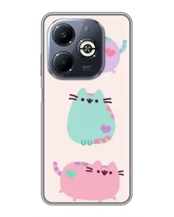 Чохол для Infinix Smart 8 Plus з картинкою «Pusheen тріо»