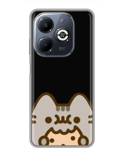Чехол для Infinix Smart 8 Plus с картинкой «Пушин на черном»
