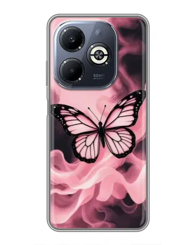 Чехол для Infinix Smart 8 Plus с картинкой «Бабочка в дыму»