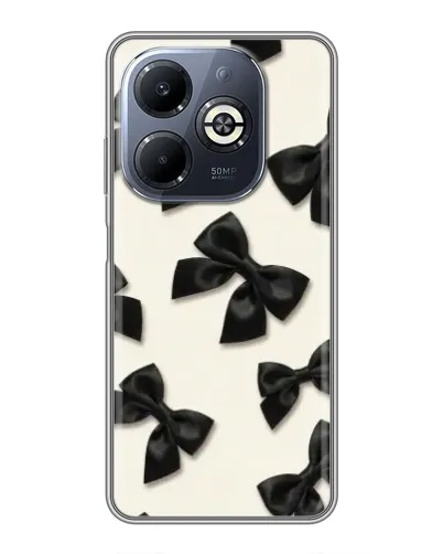 Чехол для Infinix Smart 8 Plus с картинкой «Черные бантики»
