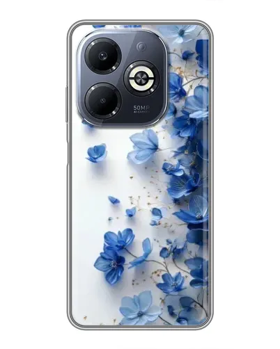 Чехол для Infinix Smart 8 Plus с картинкой «Голубой цветочный каскад»