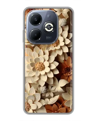 Чехол для Infinix Smart 8 Plus с картинкой «Бежевый флористический декор»