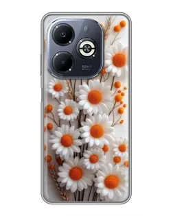 Чехол для Infinix Smart 8 Plus с картинкой «Белые сухоцветы»