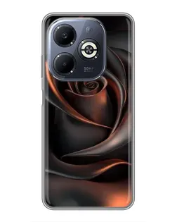 Чехол для Infinix Smart 8 Plus с картинкой «Шелковая черная роза»