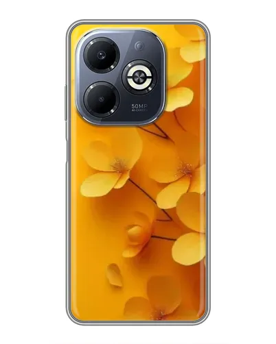 Чехол для Infinix Smart 8 Plus с картинкой «Золотые лепестки»