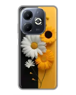 Чехол для Infinix Smart 8 Plus с картинкой «Подсолнух и ромашка»