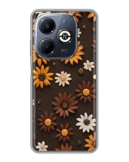 Чехол для Infinix Smart 8 Plus с картинкой «Узор из маленьких подсолнухов»