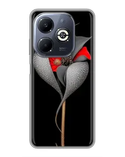 Чехол для Infinix Smart 8 Plus с картинкой «Серебряный фантазийный цветок»