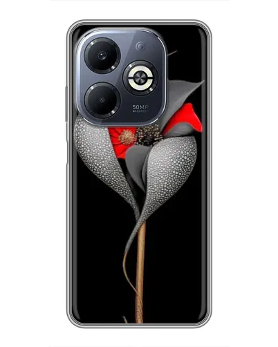 Чехол для Infinix Smart 8 Plus с картинкой «Серебряный фантазийный цветок» Чехол для Infinix Smart 8 Plus с картинкой «Серебряный фантазийный цветок»
