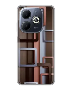 Чохол для Infinix Smart 8 Plus з картинкою «Коричневі об'ємні квадрати» Чохол для Infinix Smart 8 Plus з картинкою «Коричневі об'ємні квадрати»