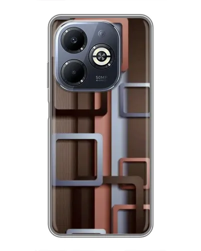 Чехол для Infinix Smart 8 Plus с картинкой «Коричневые объемные квадраты» Чехол для Infinix Smart 8 Plus с картинкой «Коричневые объемные квадраты»