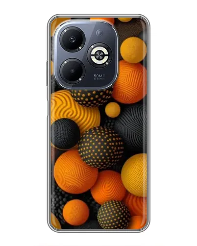 Чехол для Infinix Smart 8 Plus с картинкой «Объемные оранжевые сферы» Чехол для Infinix Smart 8 Plus с картинкой «Объемные оранжевые сферы»