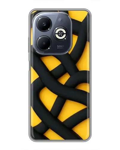 Чехол для Infinix Smart 8 Plus с картинкой «Черное желтое переплетение» Чехол для Infinix Smart 8 Plus с картинкой «Черное желтое переплетение»