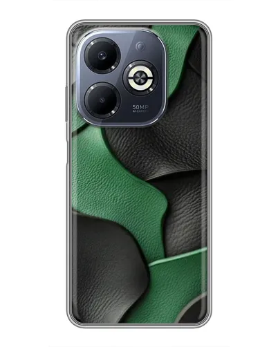 Чехол для Infinix Smart 8 Plus с картинкой «Зеленые кожаные волны» Чехол для Infinix Smart 8 Plus с картинкой «Зеленые кожаные волны»