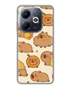 Чехол для Infinix Smart 8 Plus с картинкой «Капибары с апельсинами»