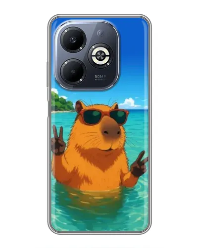 Чехол для Infinix Smart 8 Plus с картинкой «Морская капибара»