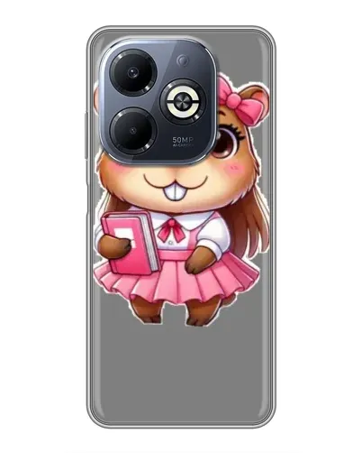 Чехол для Infinix Smart 8 Plus с картинкой «Девочка капибара»