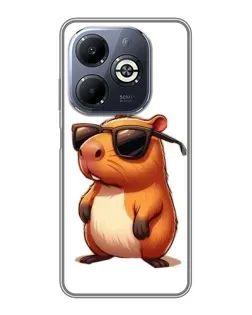 Чехол для Infinix Smart 8 Plus с картинкой «Капибара в очках»