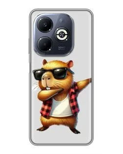 Чехол для Infinix Smart 8 Plus с картинкой «Капибара рэпер даб»