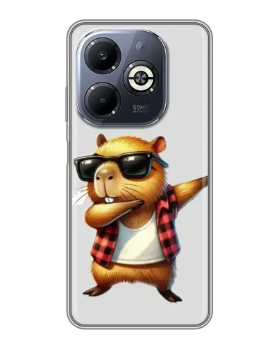 Чехол для Infinix Smart 8 Plus с картинкой «Капибара рэпер даб»