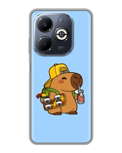 Чехол для Infinix Smart 8 Plus с картинкой «Капибара на скейте»