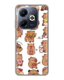 Чехол для Infinix Smart 8 Plus с картинкой «Стикерпак с капибарами»