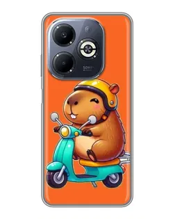Чехол для Infinix Smart 8 Plus с картинкой «Капибара на скутере»