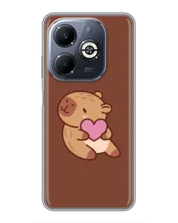 Чехол для Infinix Smart 8 Plus с картинкой «Капибара с сердцем»