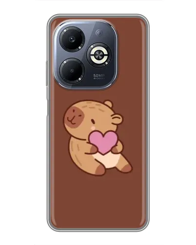 Чехол для Infinix Smart 8 Plus с картинкой «Капибара с сердцем»