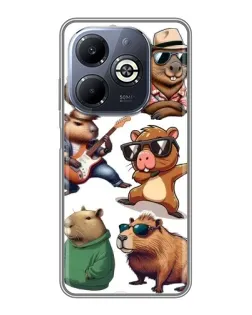 Чехол для Infinix Smart 8 Plus с картинкой «Крутые капибары музыканты»