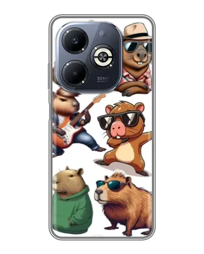 Чехол для Infinix Smart 8 Plus с картинкой «Крутые капибары музыканты»