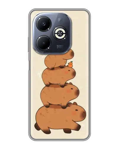 Чехол для Infinix Smart 8 Plus с картинкой «Башня из капибар»