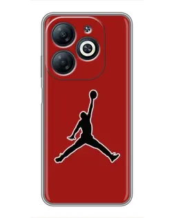 Чехол для Infinix Smart 8 с картинкой «Jordan Red Back» Чехол для Infinix Smart 8 с картинкой «Jordan Red Back»